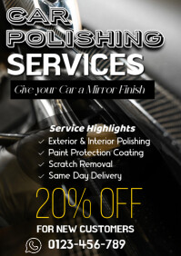 Black Neon Car Polishing Services  A1 template
