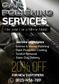 Black Neon Car Polishing Services  A1 template