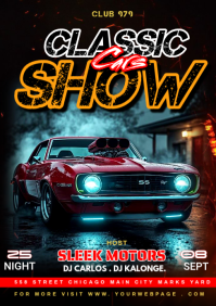 Black Neon Car Show A5 template