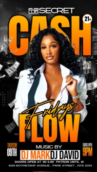 Black Neon Cash Flow Friday Instagram Story Instagram-Story template