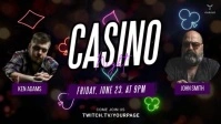 Black Neon Casino event Facebook Cover Video Film w tle na Facebooka (16:9) template