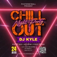 Black Neon Chillout Night Party Pos Instagram template