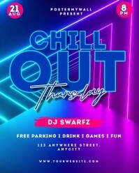 Black Neon Chillout Thursday Instagram Portrait template