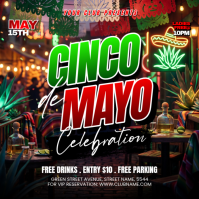 Black Neon Cinco de Mayo Celebration Instagram Post template