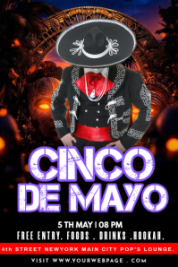 Zwart Cinco de Mayo Celebration Plakat Template
