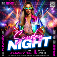 黑色 Club DJ Night Instagram 帖子 Template