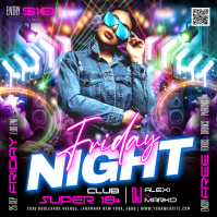 Black Club DJ Night Wpis na Instagrama Template