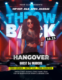 Black Neon Club Event Flyer Volante (Carta US) template