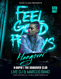 Black Neon Club Event Flyer Folder (US Letter) template