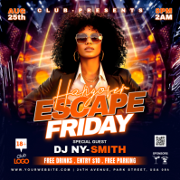 Black Neon Club Event Instagram Post template