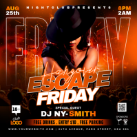 Black Neon Club Event Instagram Post template