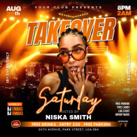 Black Neon Club Event Instagram Post Video template