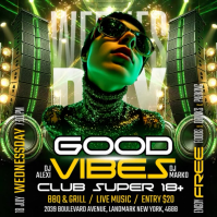 Black Neon Club Event Instagram Post Video template