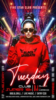Black Nightclub DJ Event Instagram Story Template