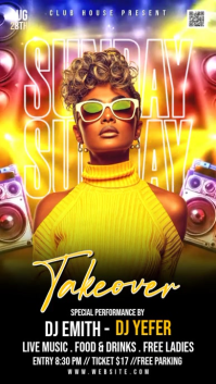 Black Neon Club Event Promotion Facebook Story Video template