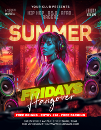 Black Neon Club Event Promotion Flyer ใบปลิว (US Letter) template