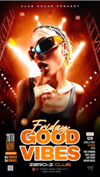 Black Neon Club Event Promotion Instagram Story Video template