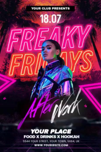Black Neon Club Event Promotion Pinterest Graphic Video Pinterest-grafik template