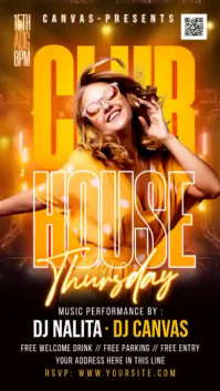 Black Neon Club House Music Event Instagram Story Video template