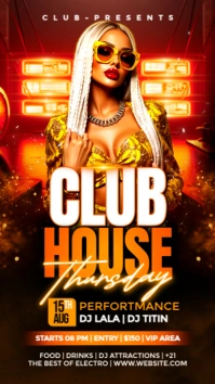 Black Neon Club House Party Instagram Story template
