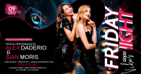 Black Neon Club Night Event Facebook Shared Image template