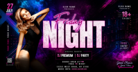 Black Club Night Event Изображение, которым поделились на Facebook Template