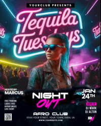 Black Neon Club Night Event Instagram Portrait template