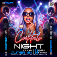 Black Neon Club Night Event Instagram Post template