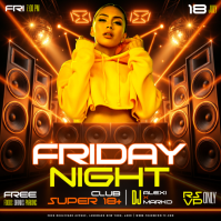 Black Neon Club Night Event Instagram Post Instagram-bericht template