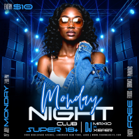 Black Neon Club Night Event Instagram Post template