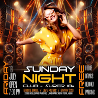 Black Neon Club Night Event Instagram Post Video template