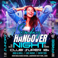 Black Neon Club Night Event Instagram Post Video template