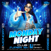 Black Neon Club Night Event Instagram Post Video template