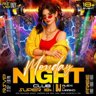 Black Club Night Event Post Instagram Template