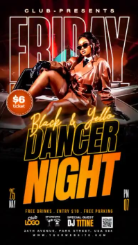 สีดำ Club Night Event Reel Instagram Template