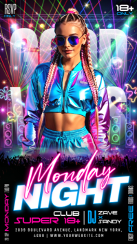 Black Club Night Event เรื่องราวบน Instagram Template