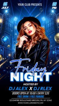 Black Neon Club Night Event Instagram Story template