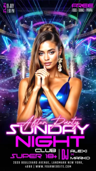 Black Neon Club Night Event Instagram Story Video template