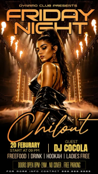 Zwart Club Night Event История на Instagram Template
