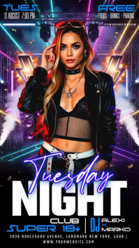 Schwarz Nightclub Event Instagram-verhaal Template