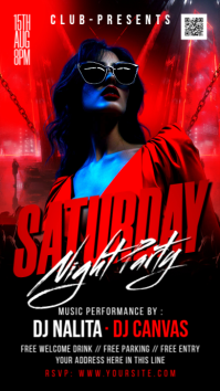 Black Neon Club Party Event Ad Instagram Story Design Template Instagram Story