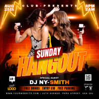 Black Neon Club Party Event Instagram Post template