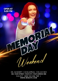 Black Neon Club Party Flyer A6 template