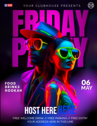 Black Neon Club Party Flyer template