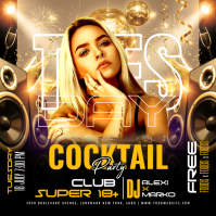 Black Neon Club Party Instagram Post template