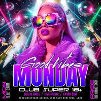 Black Neon Club Party Instagram Post Video template