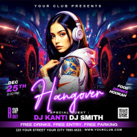 Black Club Party Pos Instagram Template
