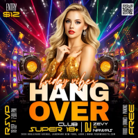 Black Club Party Сообщение Instagram Template