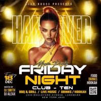 Black Neon Club Party Instagram Post Video template