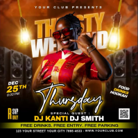 Black Neon Club Party Instagram Post Video template